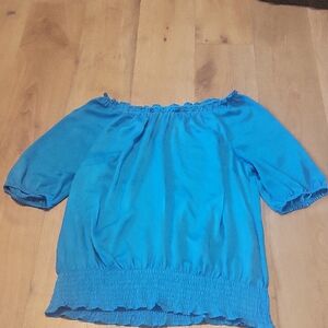 Lane Bryant Blue Off-Shoulder Blouse
